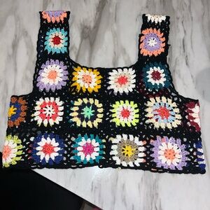 SHEIN Colorful Crochet Crop Top